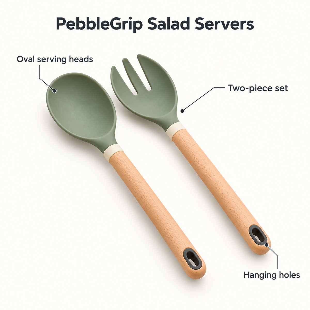 PebbleGrip Salad Servers
